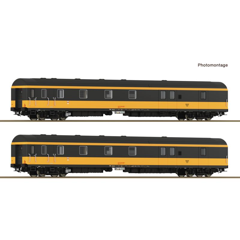Roco 6210188 2er Set Bahnpostwagen ÖBB gelb DCC Innenbeleuchtung