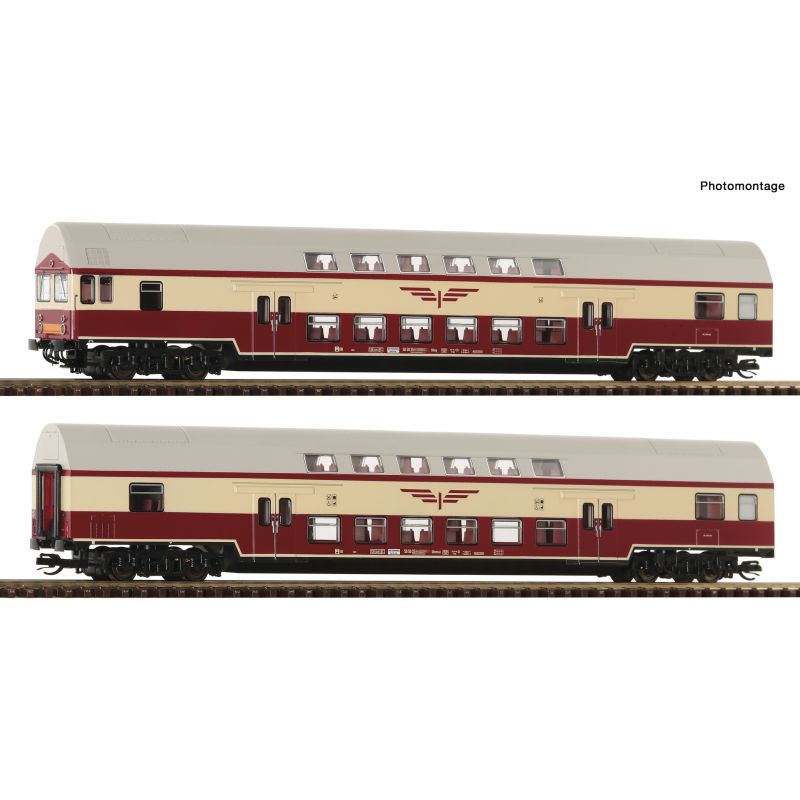 Roco 6280045 Emeletes személykocsi készlet, vezérlőkocsi + 2.o., Sputnik, DR IV, funkciódekóderrel