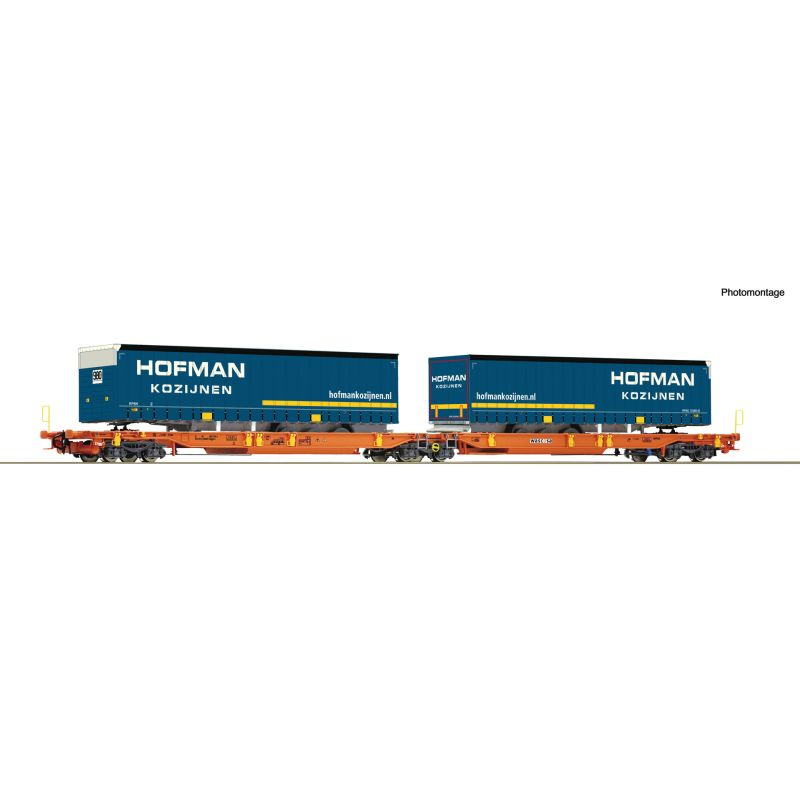 Roco 6600072 Iker zsebeskocsi, Sdggmrs 738/T2000, HOFMAN félpótkocsikkal, WASCOSA VI