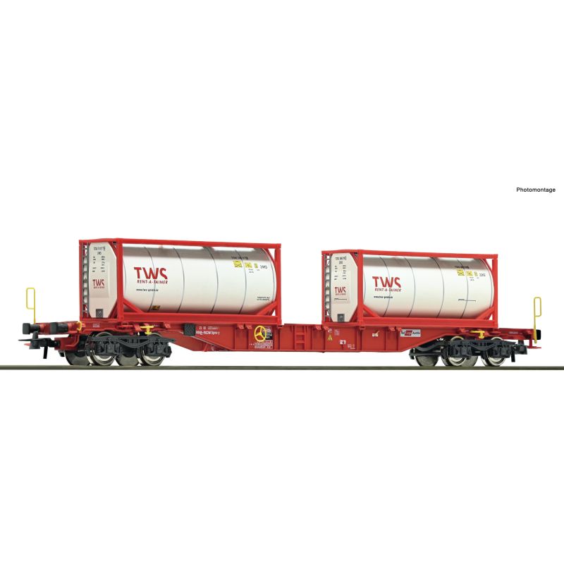 Roco 6600077 Tankkonténerszállító kocsi, Sgnss, TWS, ÖBB/RCailCargoWagon VI