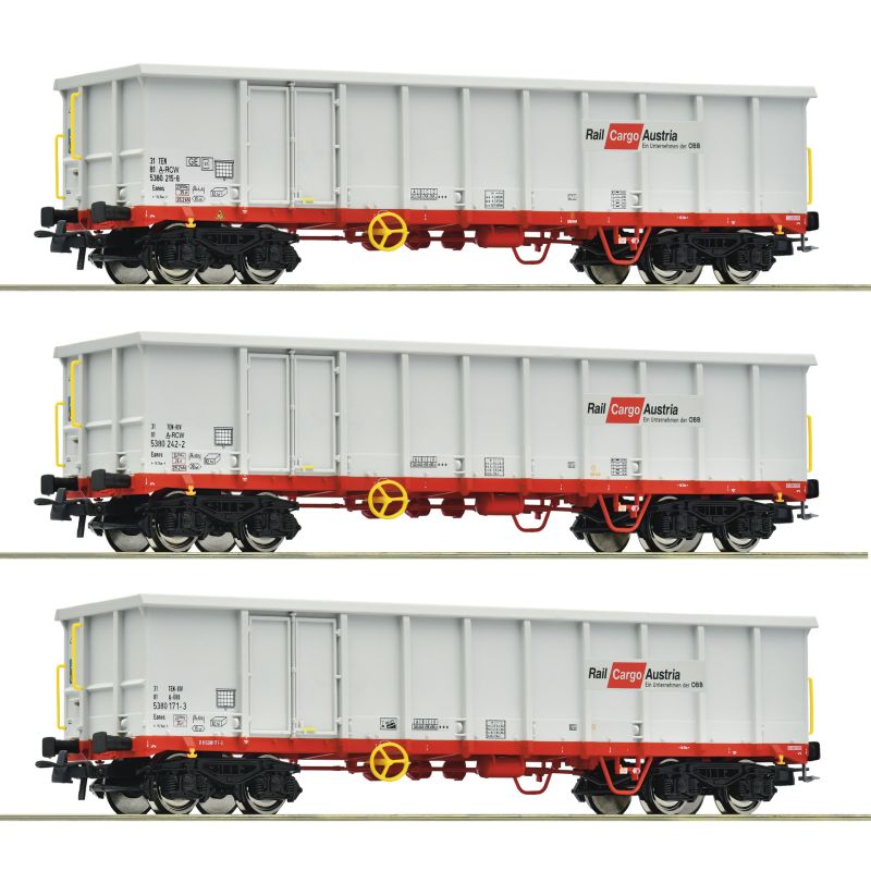 Roco 6600121 Nyitott teherkocsi készlet, Eanos, Rail Cargo Austria, ÖBB VI