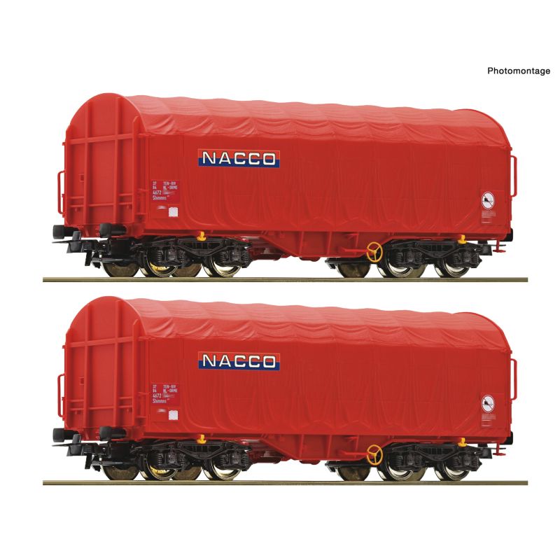 Roco 6600226 Eltolható oldalfalú ponyváskocsi készlet, Shimmns, NACCO VI