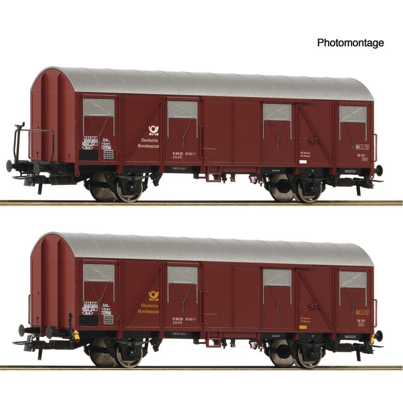 Roco 6600248 Zárt teherkocsi készlet, Post 2s-t/11, postavagon, DBP IV