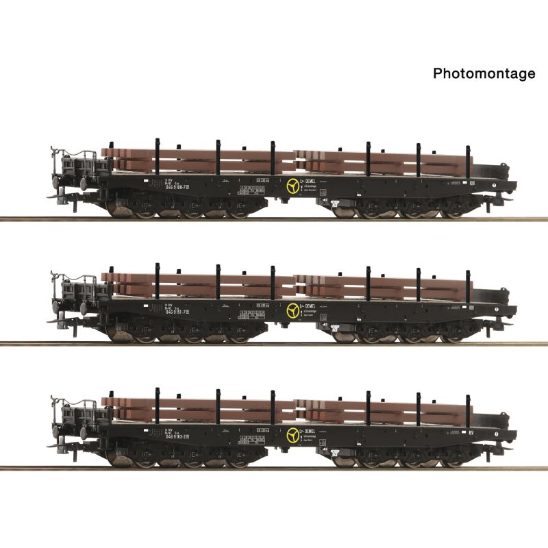 Roco 6600263 3er Set Schwerlastwagen NS+Brammen
