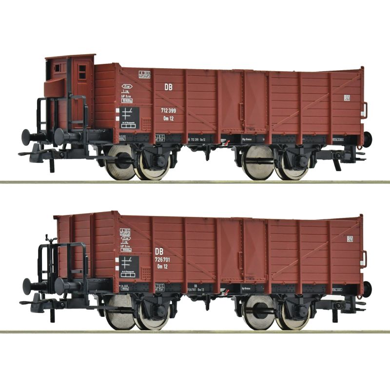 Roco 6600267 2er Set offene Güterwagen Omm 12 DB