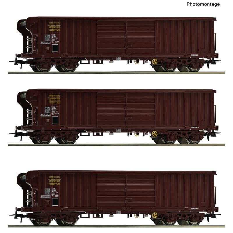 Roco 6600285 3er Set Rolldachwagen SNCF
