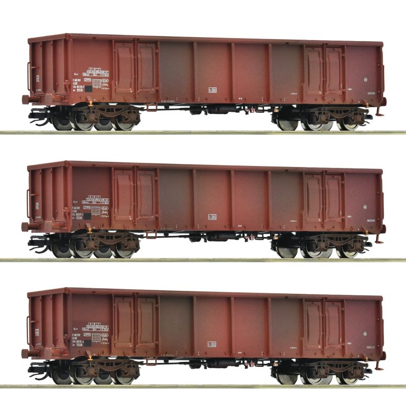 Roco 6680017 Nyitott teherkocsi készlet, Eas, DR IV, antikolt