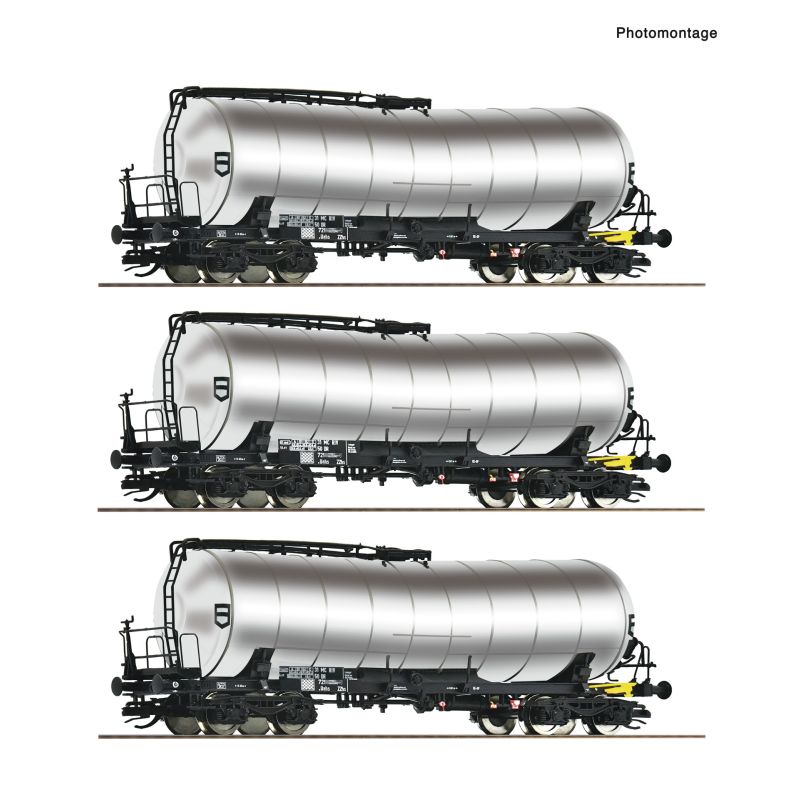 Roco 6680032 Hajlított tartályú kocsi készlet, ZZhs, krómtartály, DR IV