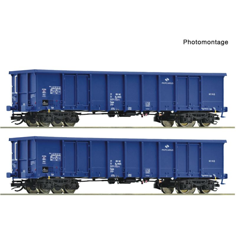Roco 6680033 Nyitott teherkocsi készlet, Eanos, PKP Cargo, PKP VI