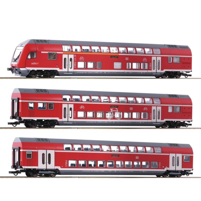 Roco 74150 Emeletes személykocsi szett 'Stuttgart', DB AG VI, belső világítással