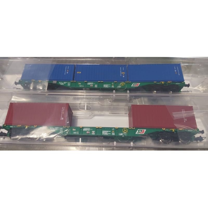 Roco 76007 Konténerszállító kocsi készlet, Sgnss, StB VI