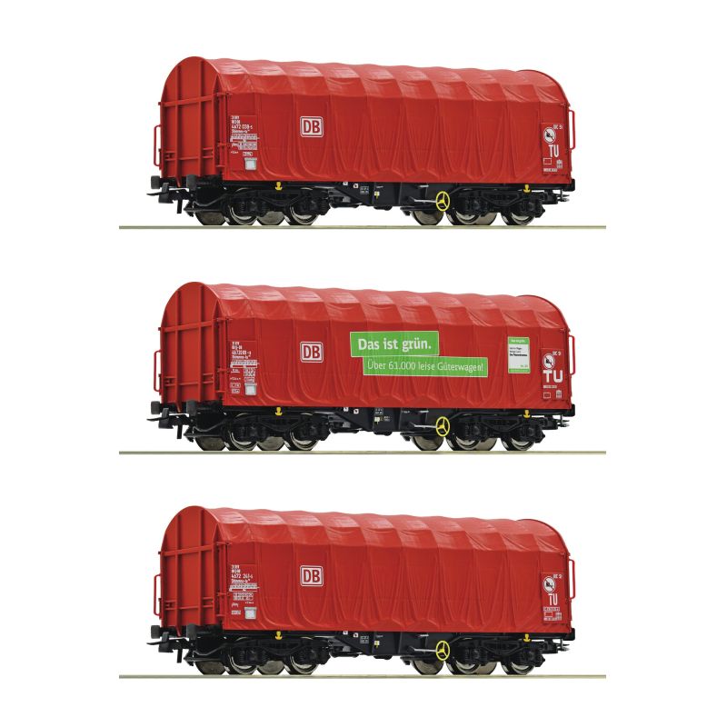 Roco 76011 Eltolható oldalfalú ponyváskocsi készlet Shimmns, DB AG VI