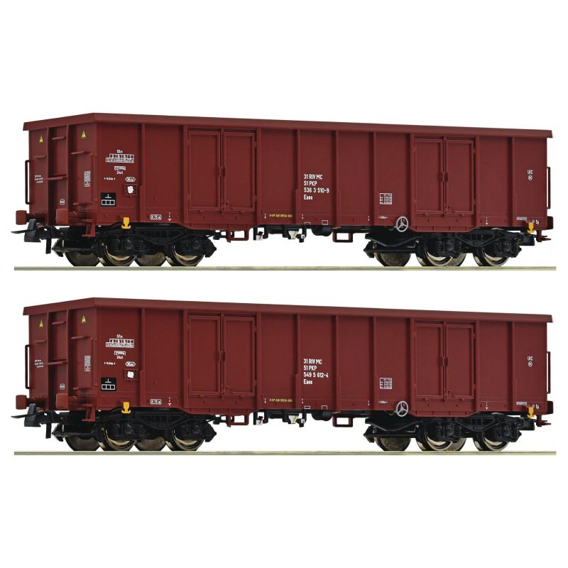 Roco 76038  Nyitott teherkocsi készlet Eaos, PKP V