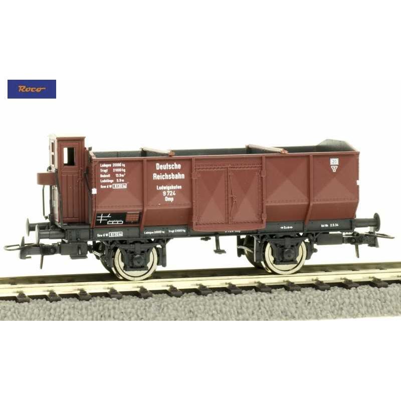 Roco 76300 Nyitott teherkocsi fékházzal Om, Ludwigshafen, DRG II