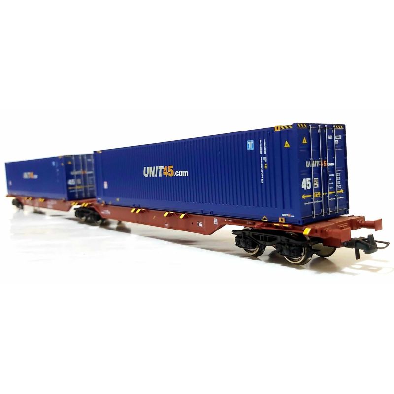 Roco 76634 Konténerszállító ikerkocsi, Sggmrs, UNIT45.com, GySEV VI