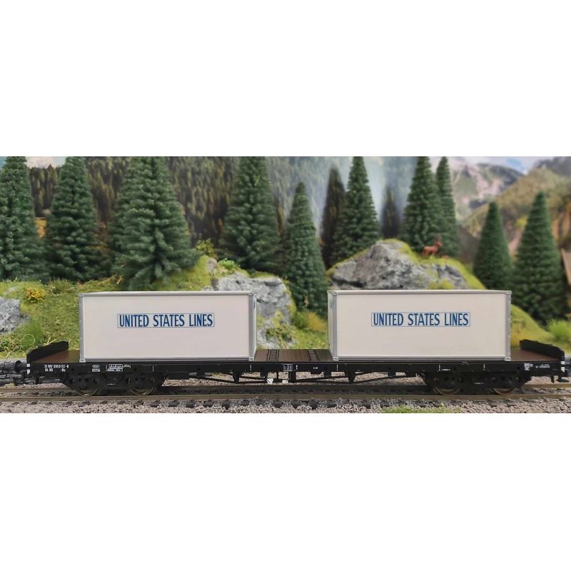 Roco 76714 Pőrekocsi rakoncákkal, Rs, United States Lines konténerrel, NS IV