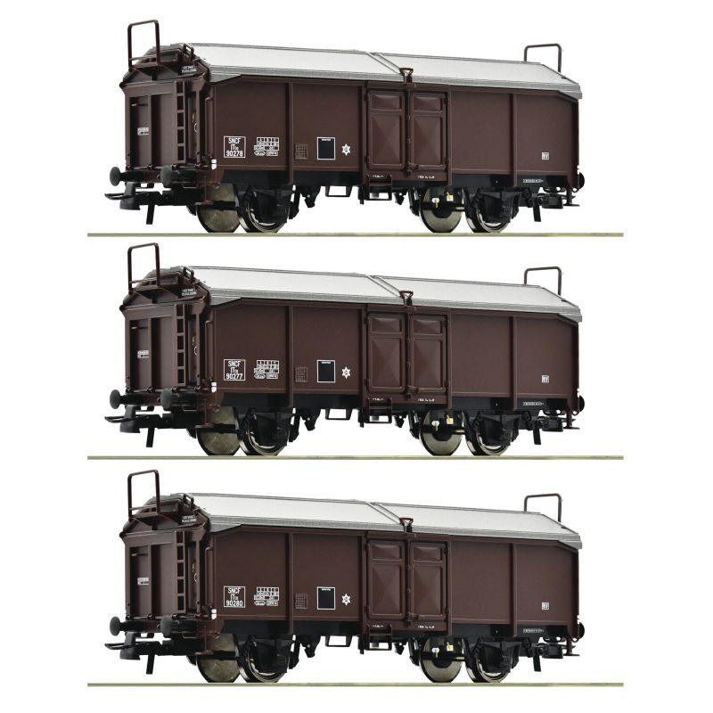 Roco 77020 Csapótetejű kocsi készlet, Tms, SNCF III