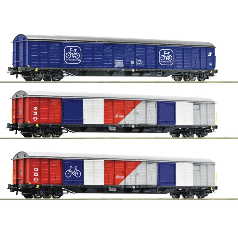 Roco 77022 Kerékpárszállító nagy rakterű teherkocsi készlet, Gabkqss-x, ÖBB V