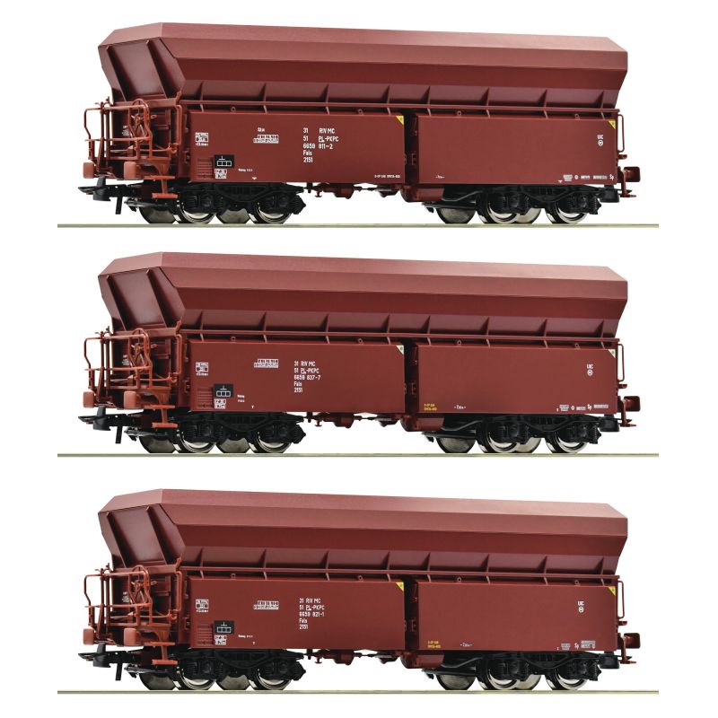 Roco 77037 Önürítős kocsi készlet, Fals, PKP Cargo, PKP VI