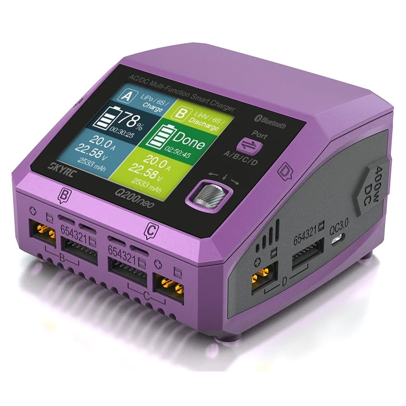 SkyRC Q200 Neo LiPo 1-6s 10A 200W AC 4-es akku töltő