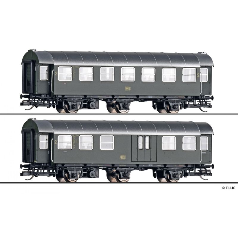 Tillig 01073 Személykocsi-pár, 2.o. + 2.o. poggyászszakasszal, DB III