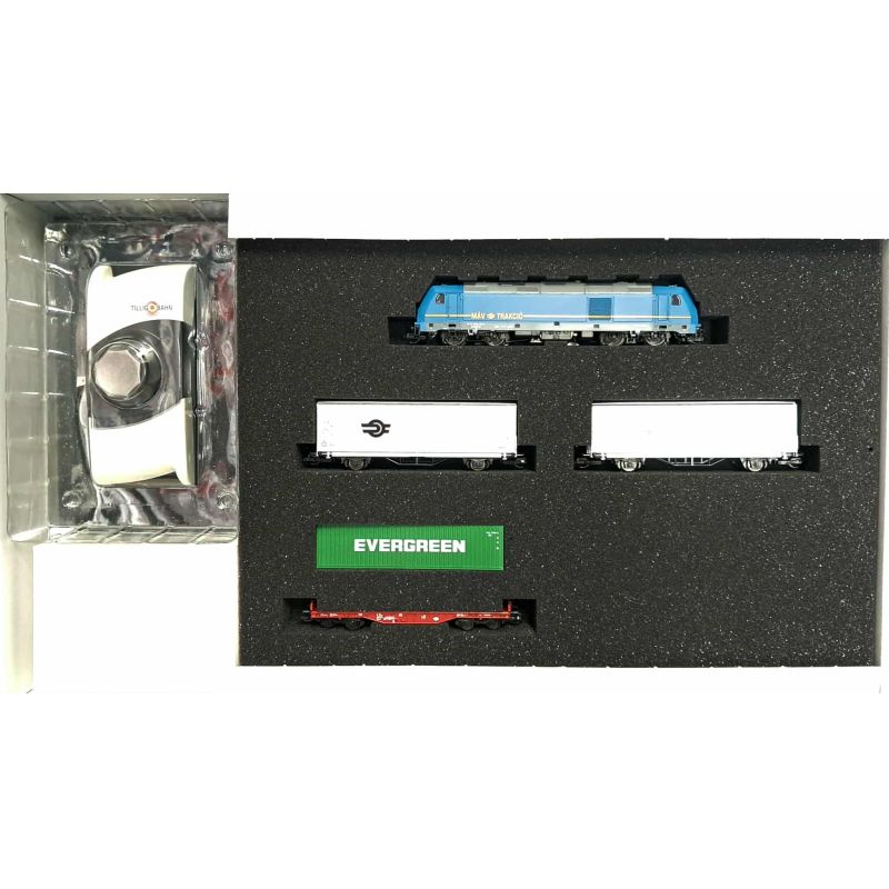 Tillig 01500 Kezdőkészlet, MÁV TRAXX dízelmozdony tehervagonokkal, MÁV VI