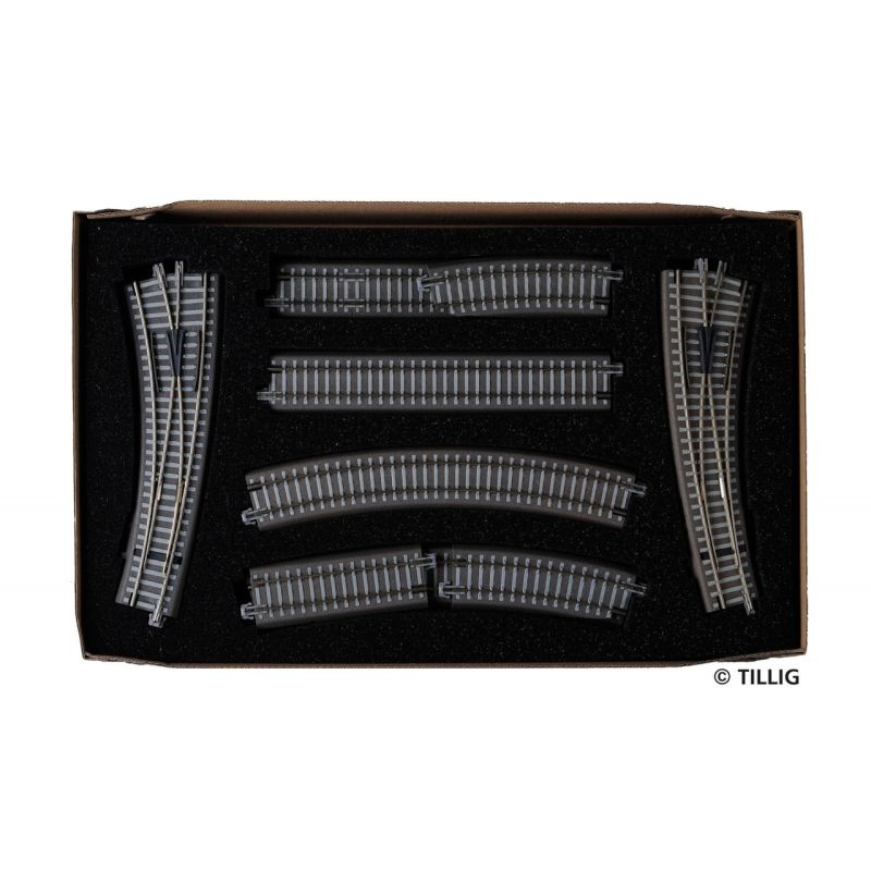 Tillig 01834 Kiegészítő ágyazatos sínszett Párhuzamos ív 1