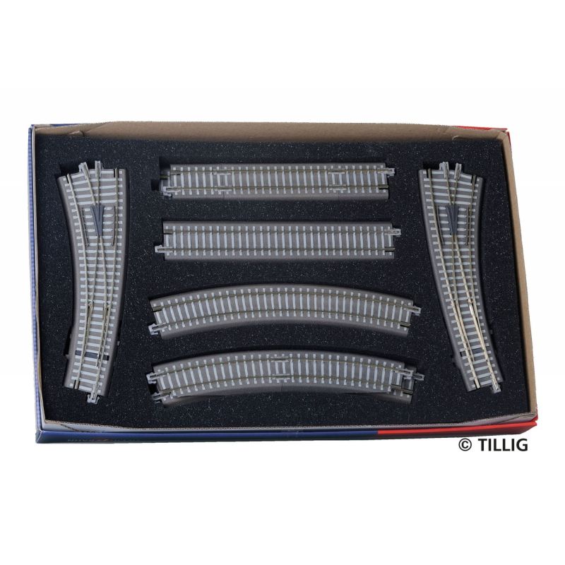 Tillig 01835 Kiegészítő ágyazatos sínszett Párhuzamos ív 2.
