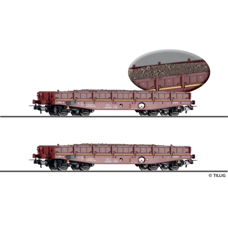 Tillig 70070 Teherkocsi készlet, Rmms 3960, Dr IV, elhasznált kavics rakománnyal
