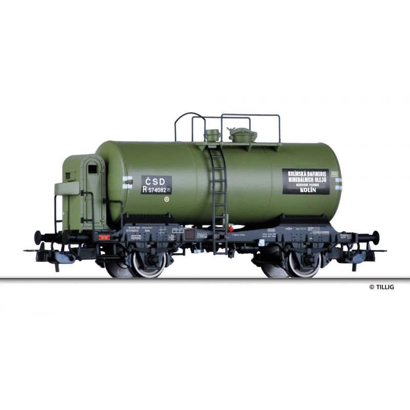 Tillig 76742 Tartálykocsi fékházzl R, 'Kolínská rafinerie minerálních olejů', ČSD III