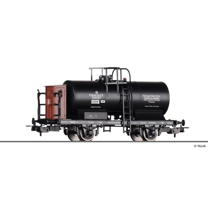 Tillig 77066 Tartálykocsi fékházzal, Nicolae Fehér & Cie., K.Sächs.Sts.E.B. I