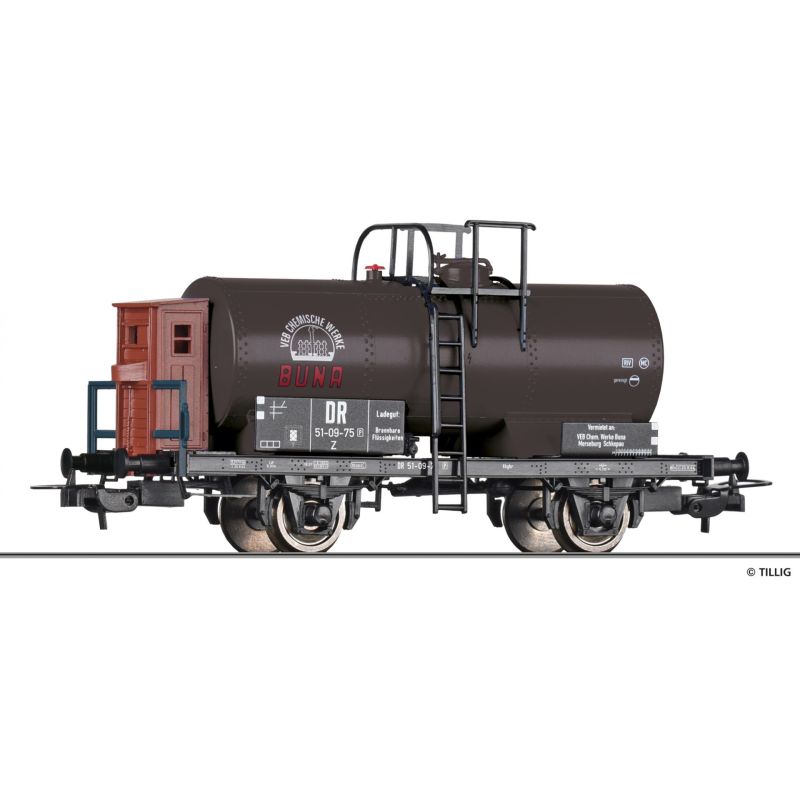 TILLIG 77077 Tartálykocsi fékházzal, Chemische Werke Buna, DR III