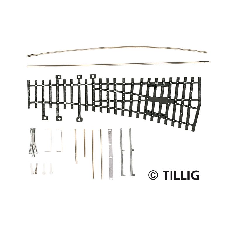 Tillig 82431 Építhető váltó 15', jobbos