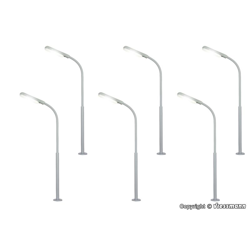 Viessmann 60906 Utcai ostorlámpa készlet, 5+1 db, LED-es