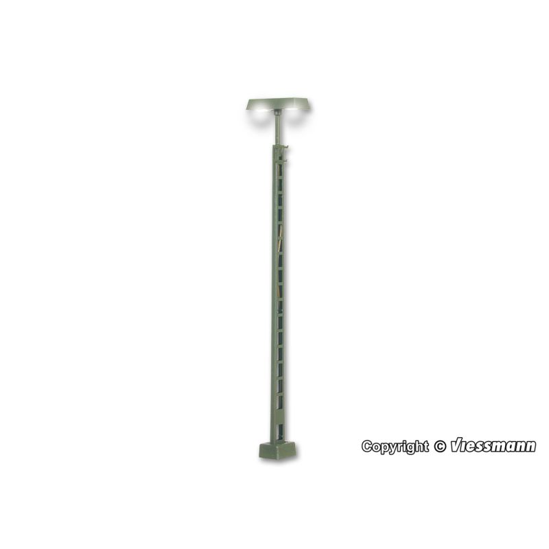 Viessmann 6963 Rácsszerkezetes vasúti üzemi lámpa, 11,2 cm, LED-es, 2 db