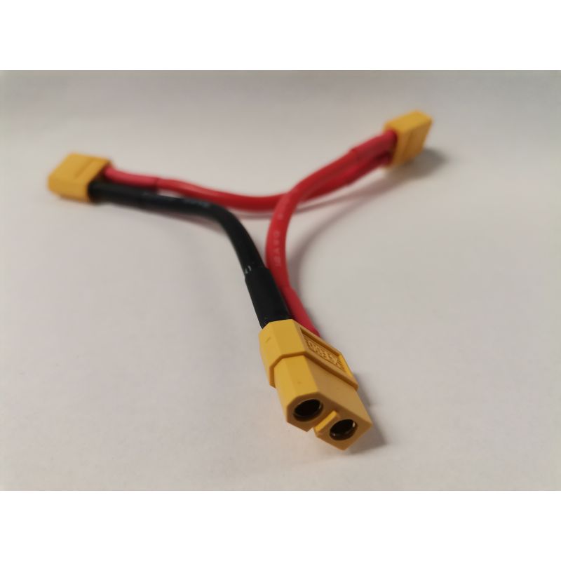 XT60 2 akkut sorba kötő kábel 12AWG, 10cm