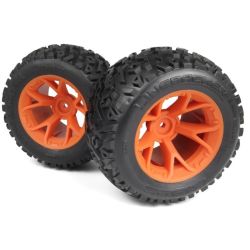 Mounted Linebacker Tire on MT Wheel (Orange/2pcs)