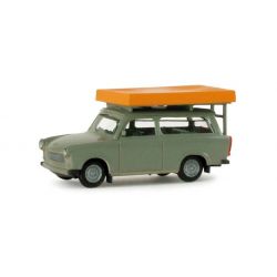 Herpa 024181 Trabant 601 S Universal tetőcsomagtartóval