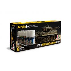 Italeri 433AP ACRYLIC SET 6db: WWII MILITARY GERMAN ARMY akril makett festék