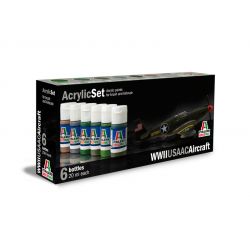 Italeri 438AP ACRYLIC SET 6db: WWII USAAC AIRCRAFT akril makett festék