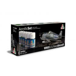 Italeri 439AP ACRYLIC SET 6db: WWII U.S. NAVY AIRCRAFT akril makett festék