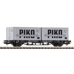 PIKO 27709 Konténerszállító kocsi, Sgnss, PIKO Modellbahn-konténerekkel, DR IV