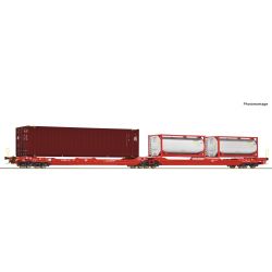 Roco 77400 Doppeltwg.T3000e+Container+Tan