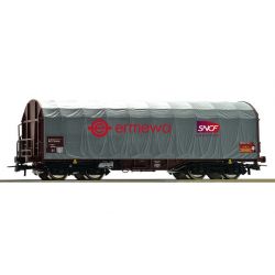 Roco 76450 Eltolható oldalfalú ponyváskocsi Shimms, Ermewa, SNCF-logóval, VI