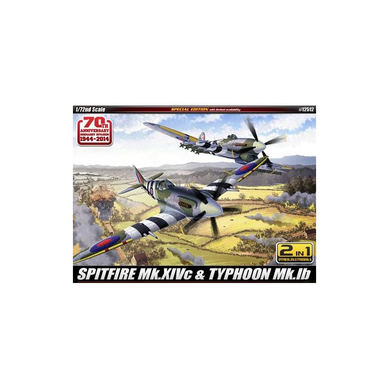 Academy 12512 1/72 SPITFIRE Mk.14C & TYPHOON Mk.IB Annv.70 Normandy Invasion 1944