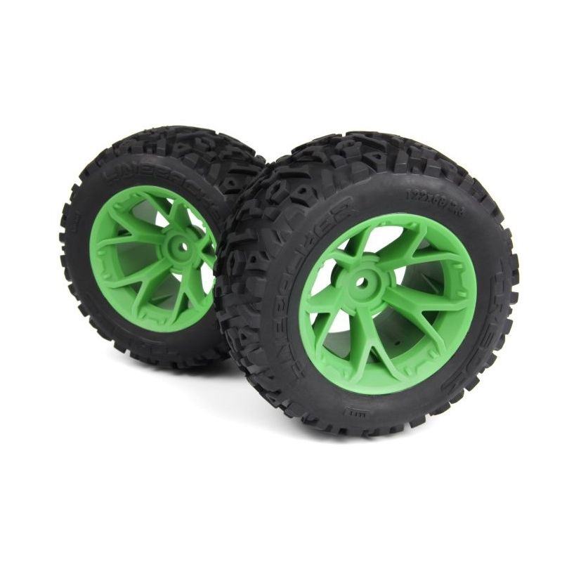 Mounted Linebacker Tire on MT Wheel (Green/2pcs)