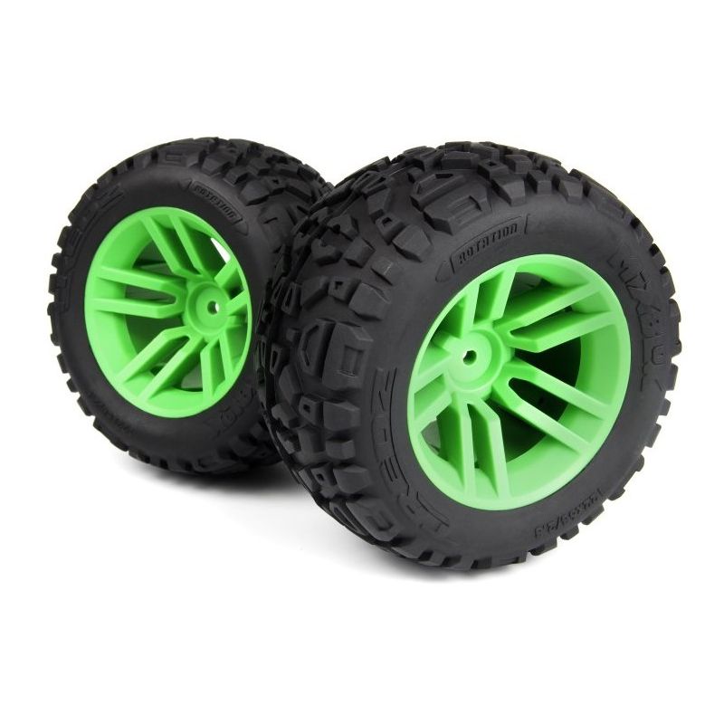 Mounted MixBlok Tire on XT Wheel (Green/2pcs)