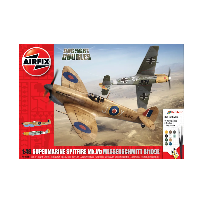 Airfix 50160 Spitfire Mk.Ia Messerschmitt Bf109E-4 Dogfight Double Gift Set (A50160)