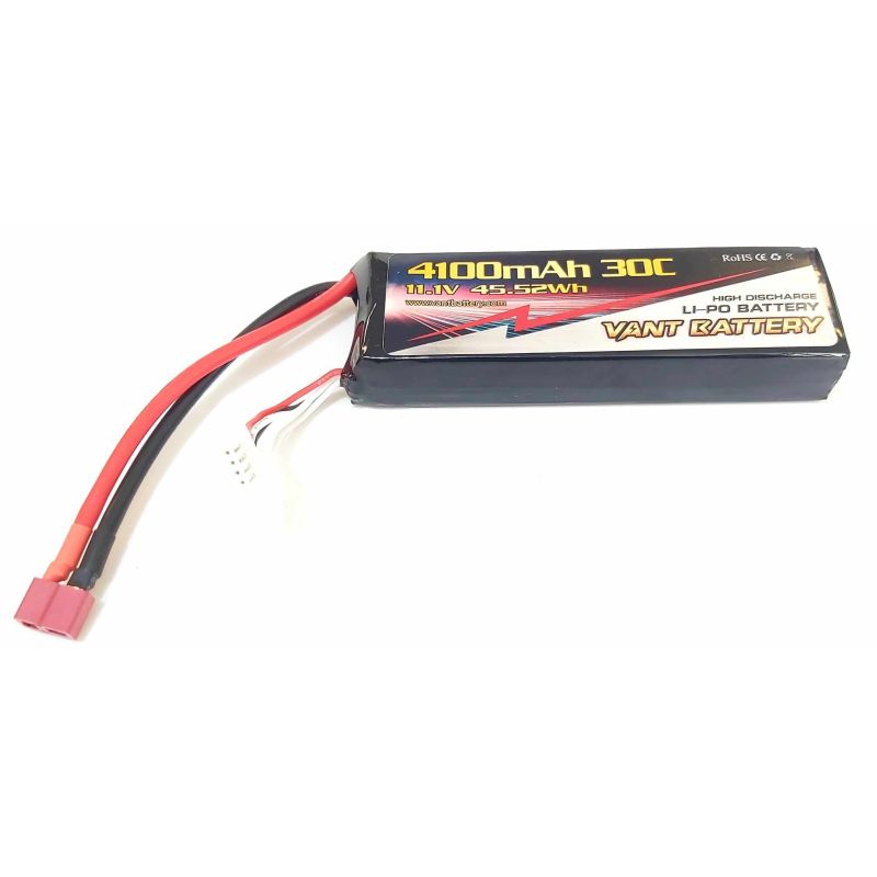 Akku LiPo 11,1v 4100mAh 30C - DEAN (T) - puhatokos