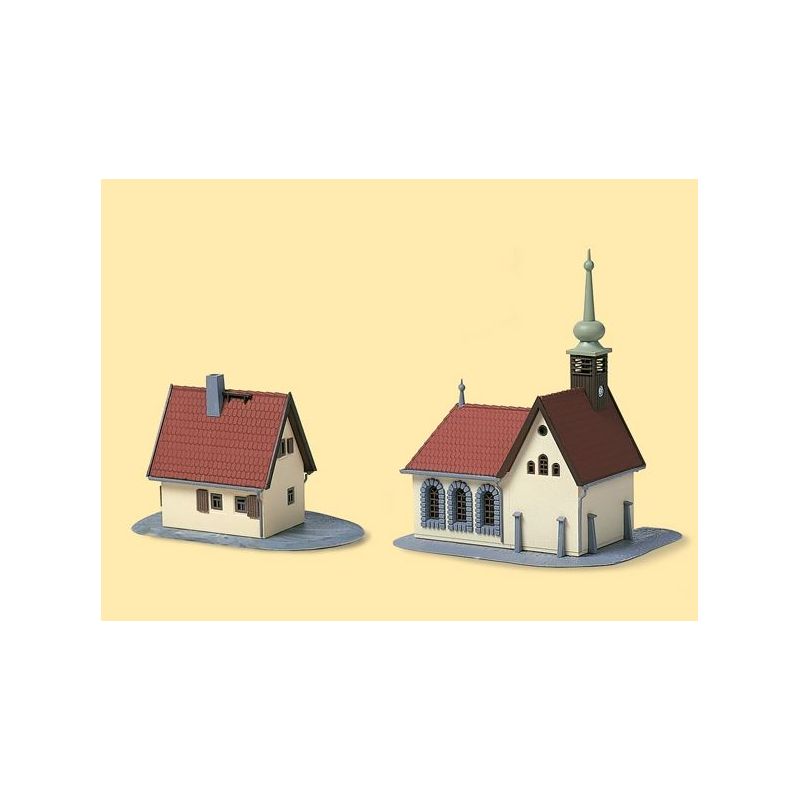 Auhagen 14461 Falusi templom és plébánia /Dorftemplom mit Pfarrhaus/